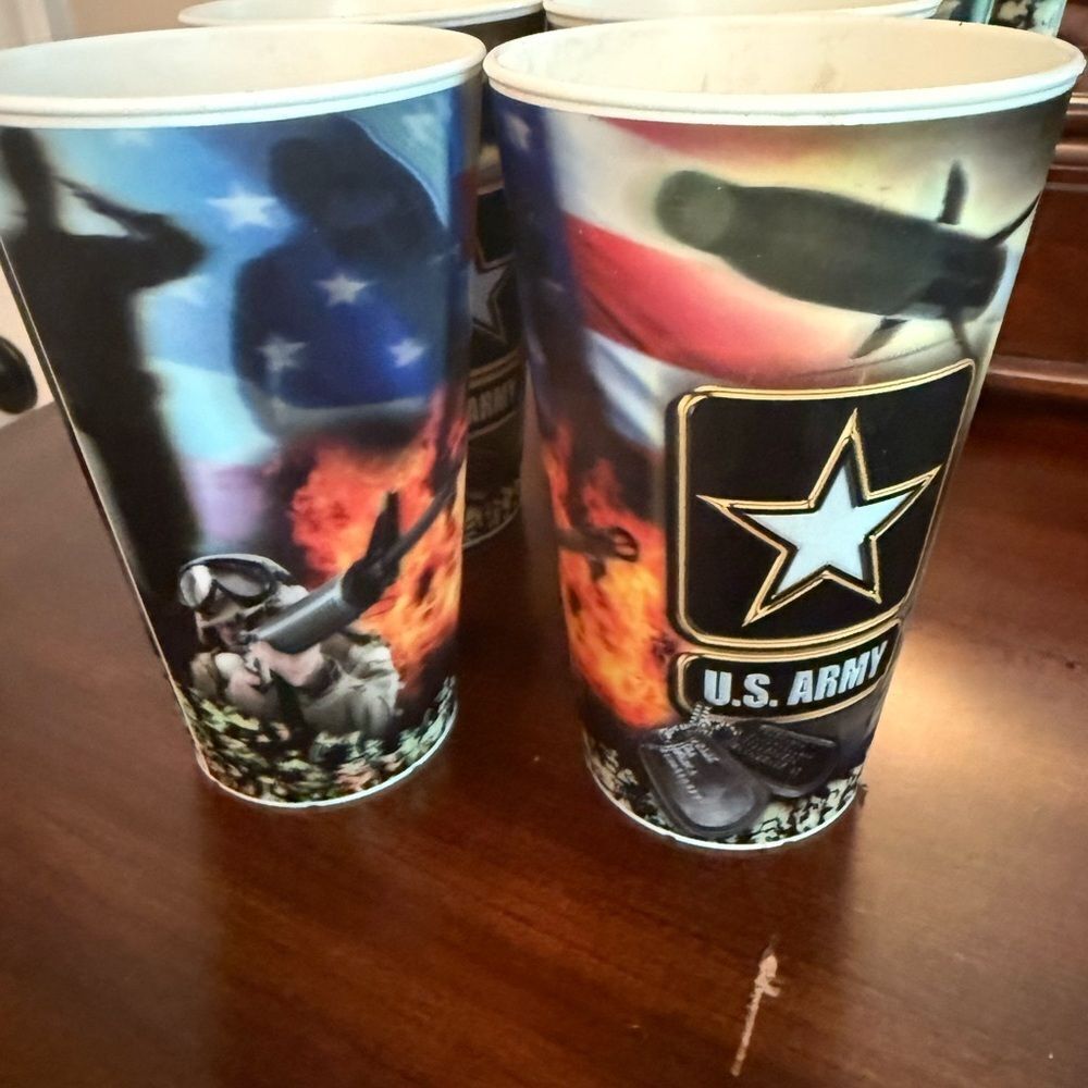 Set of 4 U.S. Army Themed Tumblers - Black and Multicolor